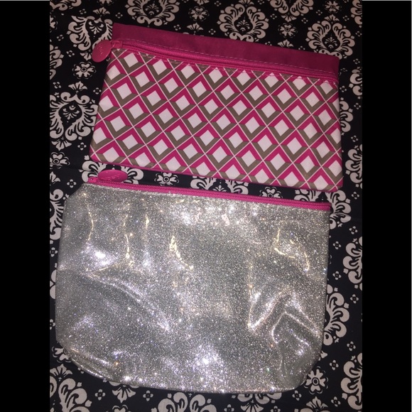 ipsy Accessories - Ipsy Makeup Bags:  Silver Glitter & Pink Diamonds